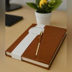 Brown Deluxe Journal with Gold Pen